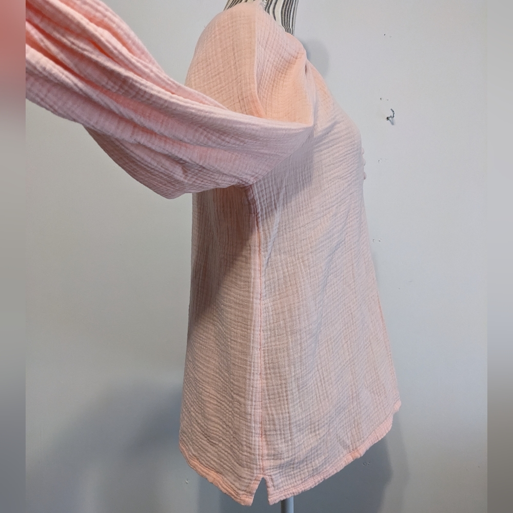 Caslon oversized gauzy cotton  v-neck top long sleeve nwt - Picture 7 of 16